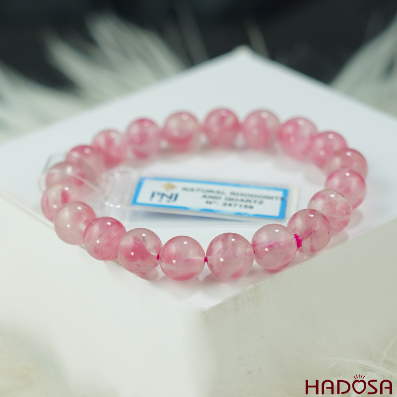 Vòng đá Tường Vy Hồng 9mm chuẩn  4A