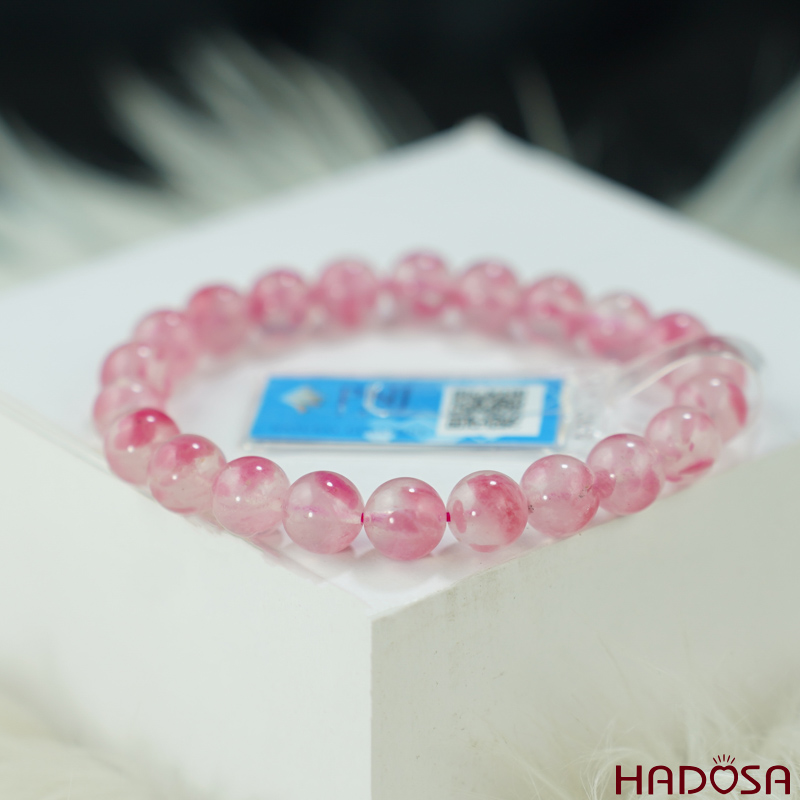 Vòng tay đá Tường Vy Hồng 8mm chuẩn  4A