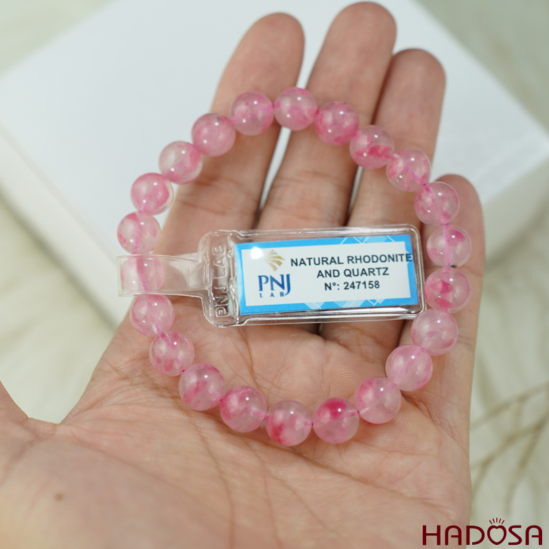 Vòng tay đá Tường Vy Hồng 8mm chuẩn  4A