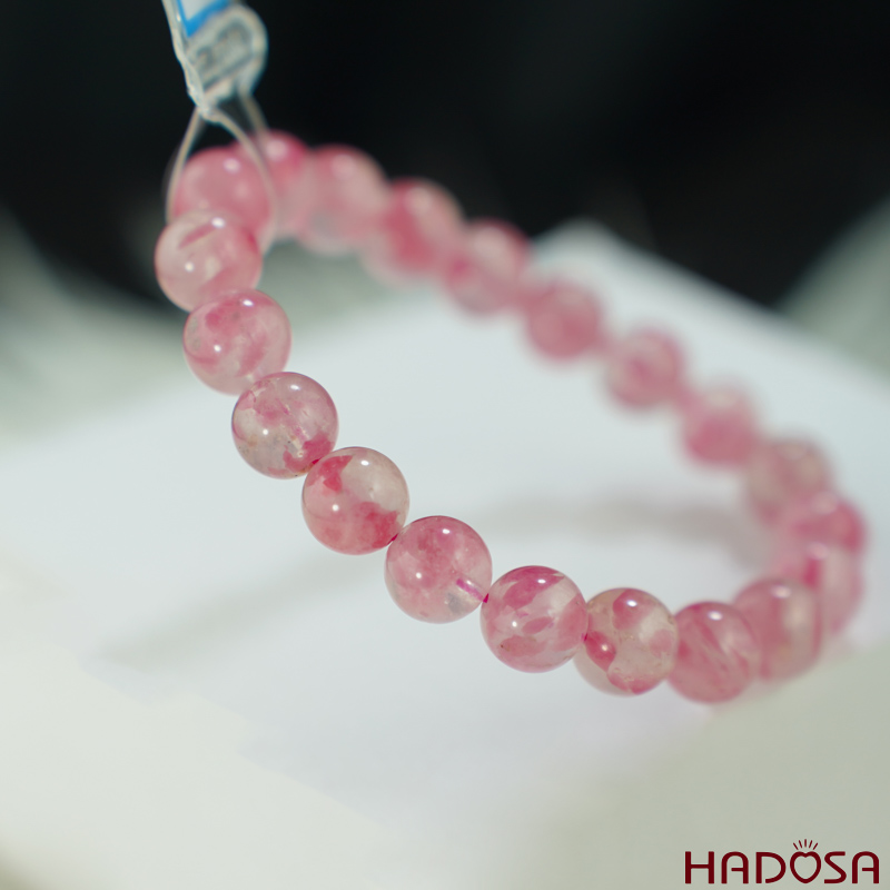 Vòng đá Tường Vy Hồng 9mm chuẩn  4A