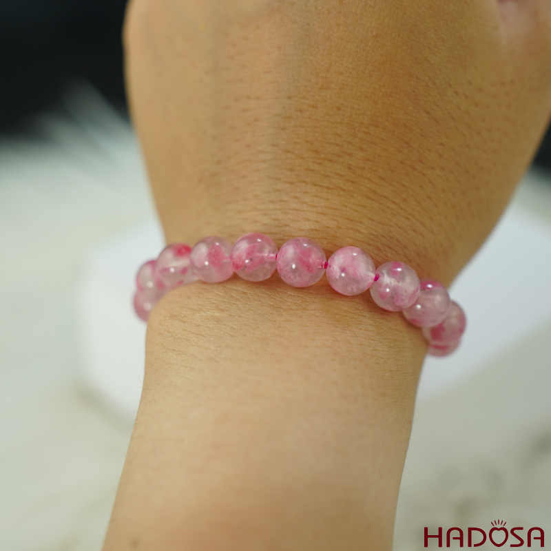 Vòng tay đá Tường Vy Hồng 8mm chuẩn  4A