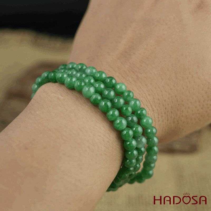 Chuỗi Ngọc cẩm thạch 108 hạt xanh tươi