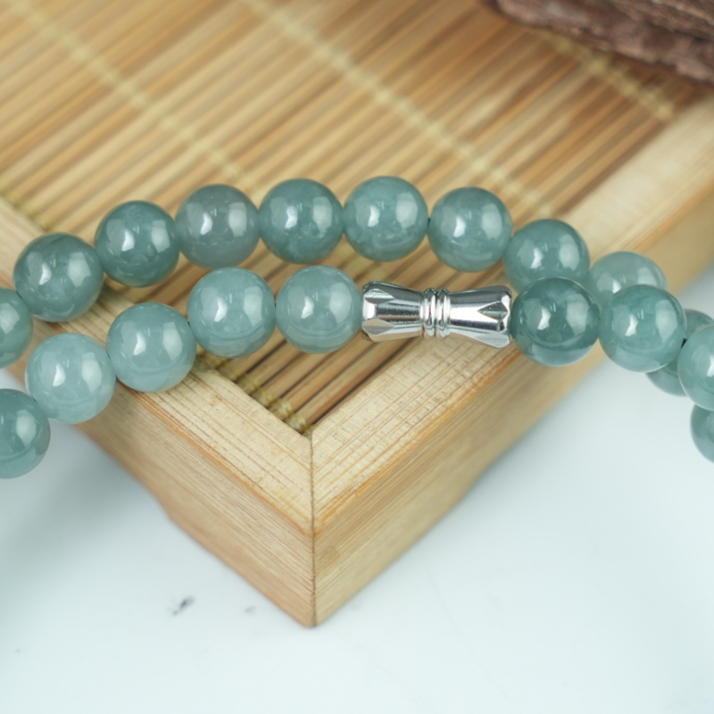 Vòng cổ Cẩm Thạch A Xanh Ngọc 7mm