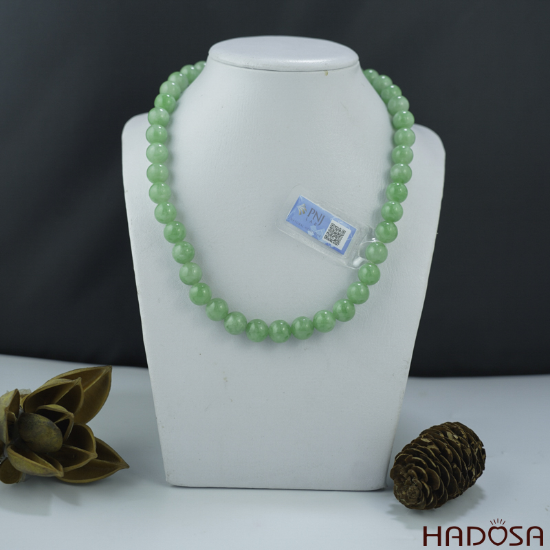 Vòng cổ Cẩm Thạch xanh lý táo 10ly