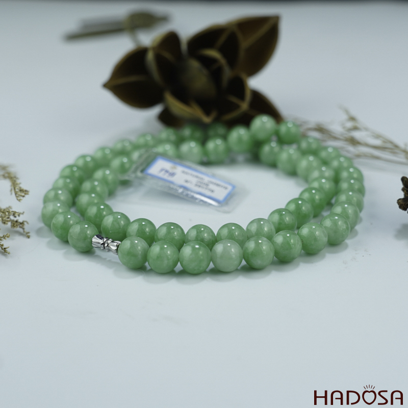 Vòng cổ Cẩm Thạch xanh lý táo 10ly