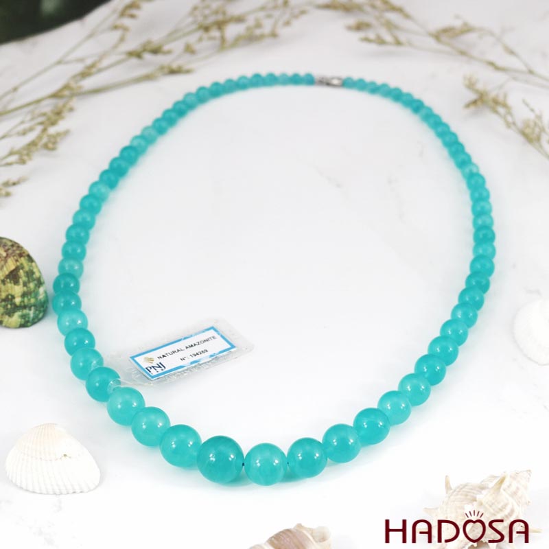 Vòng cổ đá Amazonite 5-14mm