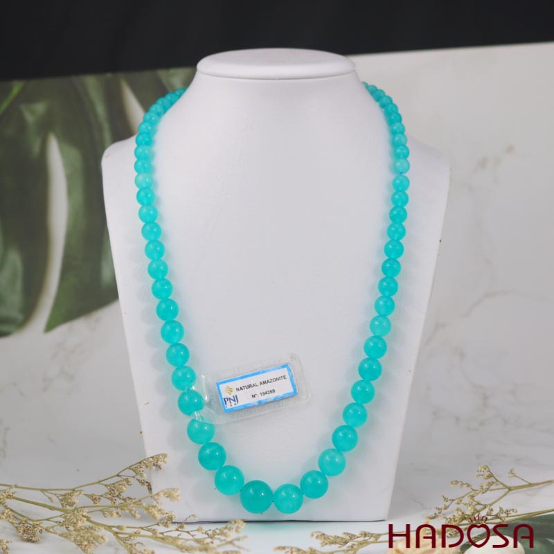 Vòng cổ đá Amazonite 5-14mm