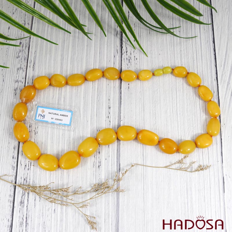 Vòng cổ Hổ Phách vàng sữa cao cấp