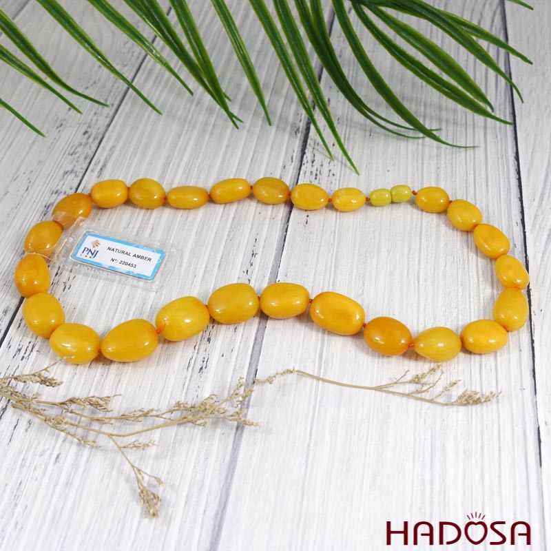 Vòng cổ Hổ Phách vàng sữa cao cấp