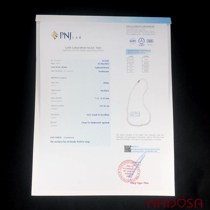 Vòng cổ Ngọc trai trắng 6mm