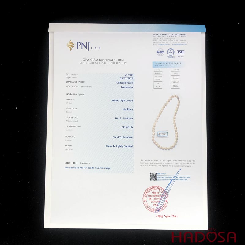 Vòng cổ Ngọc Trai trắng 10mm