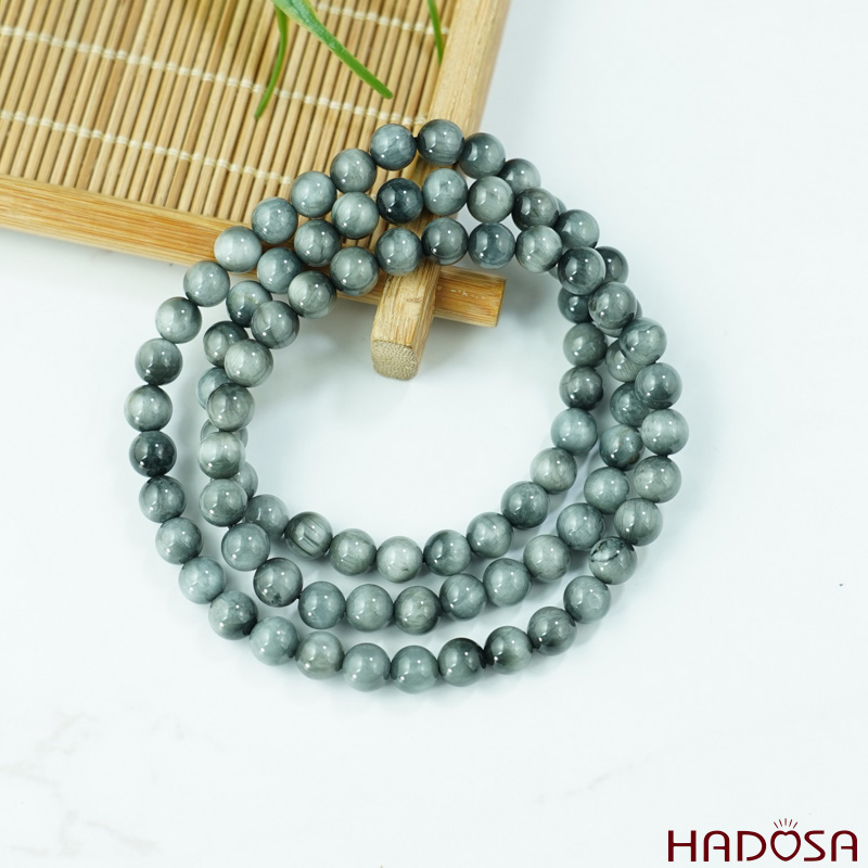 Vòng cuốn tay Mắt Chim Ưng xám 6mm