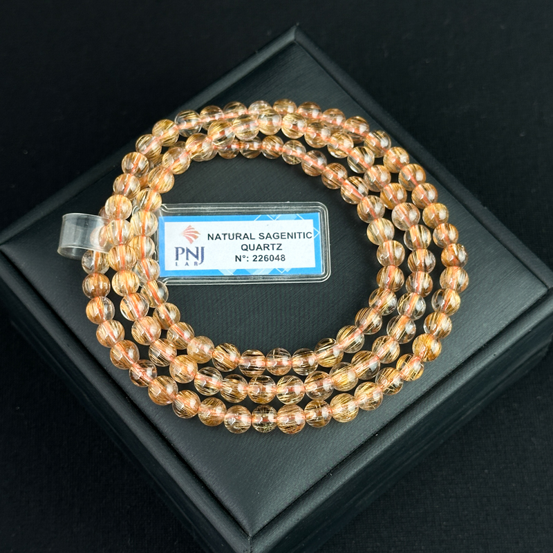 Vòng cuốn Thạch Anh tóc nâu 5,5mm chuẩn 7A
