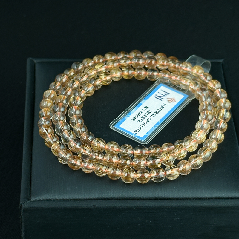 Vòng cuốn Thạch Anh tóc nâu 5,5mm chuẩn 7A