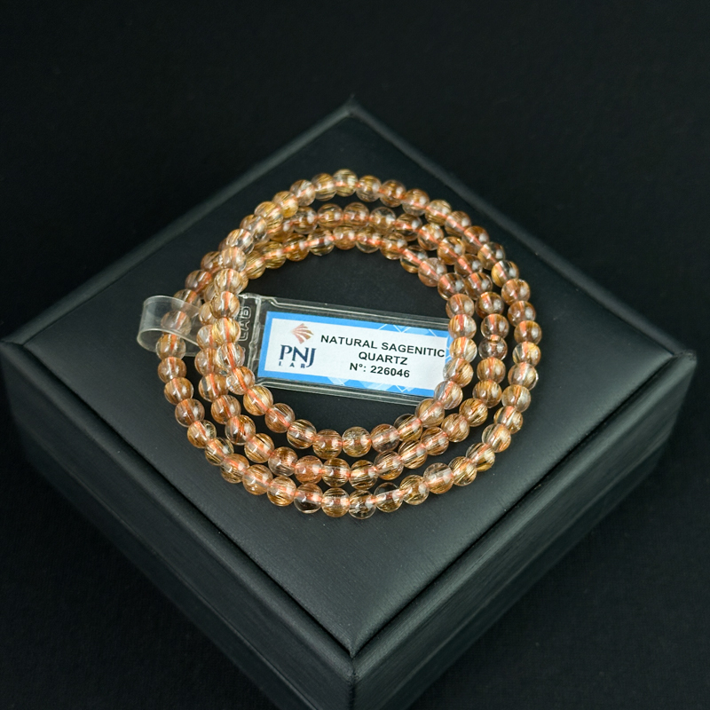 Vòng cuốn Thạch Anh tóc nâu 5mm chuẩn 7A