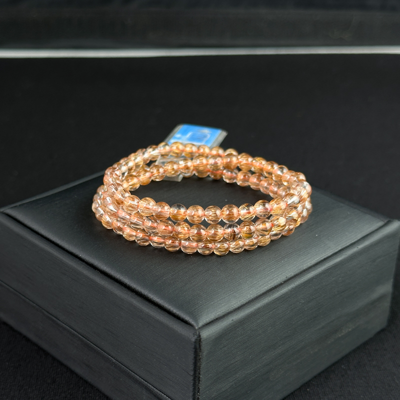 Vòng cuốn Thạch Anh tóc nâu 5mm chuẩn 7A