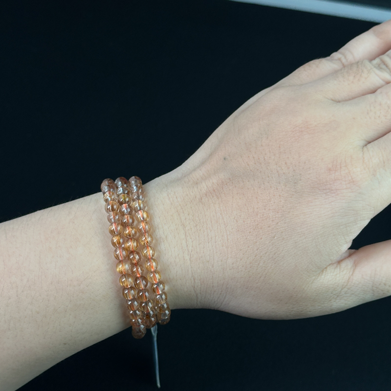 Vòng cuốn Thạch Anh tóc nâu 5mm chuẩn 7A