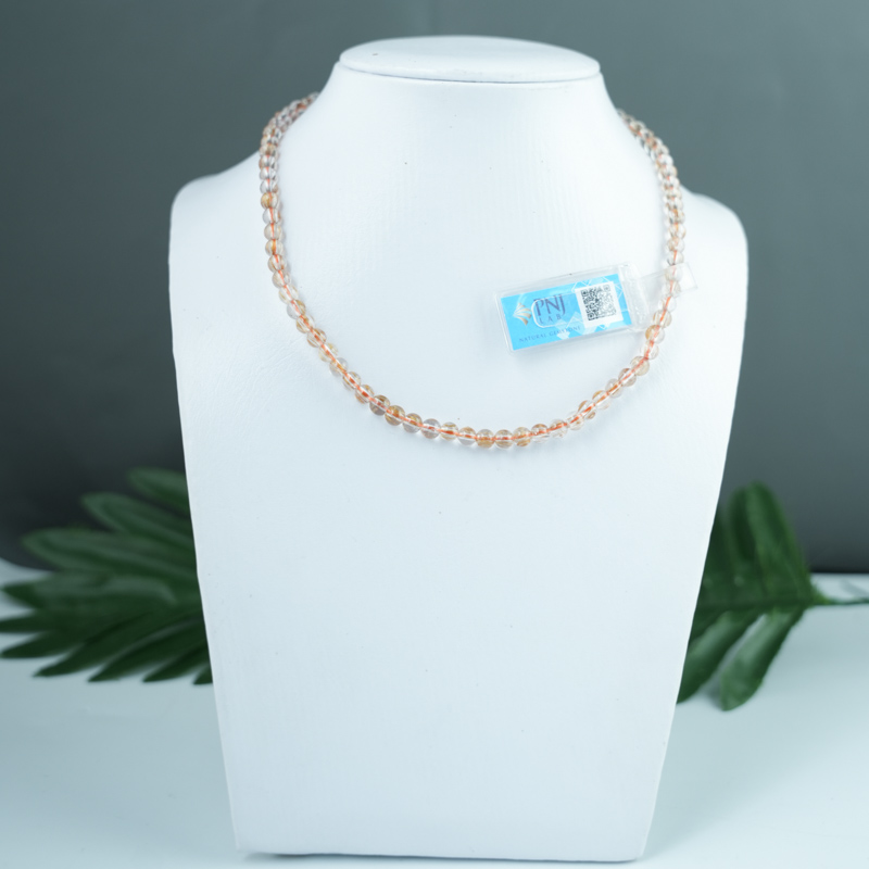 Vòng cuốn Thạch Anh tóc nâu 6.5mm chuẩn 7A