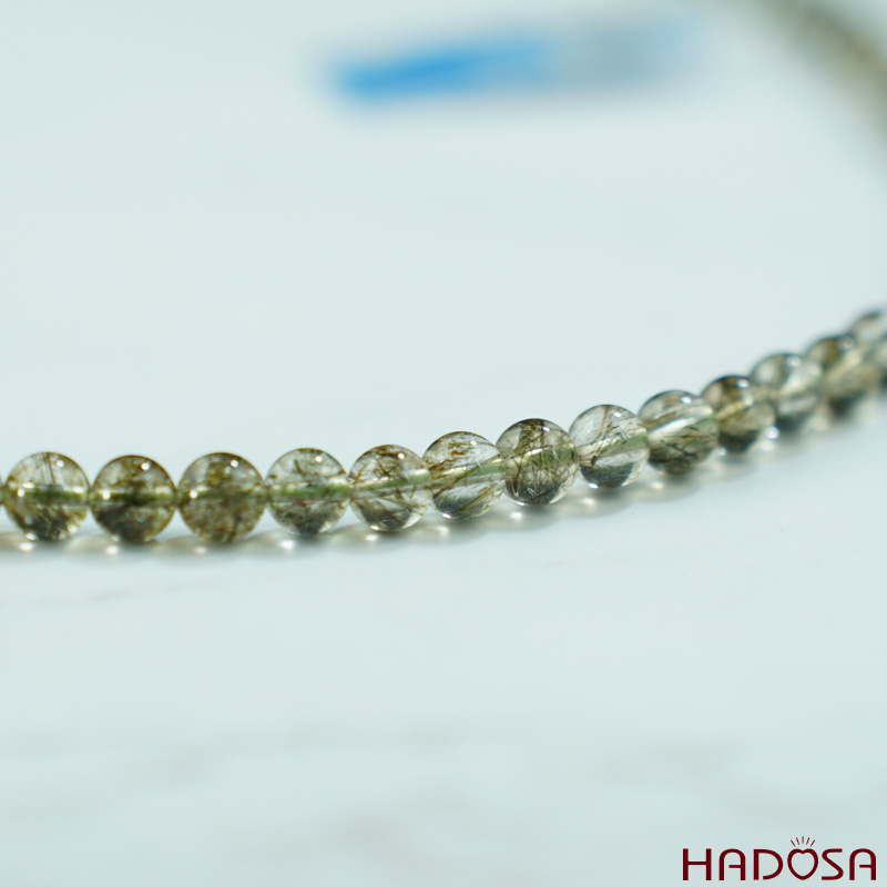 Vòng cuốn Thạch anh Tóc xanh 6mm chuẩn 5A