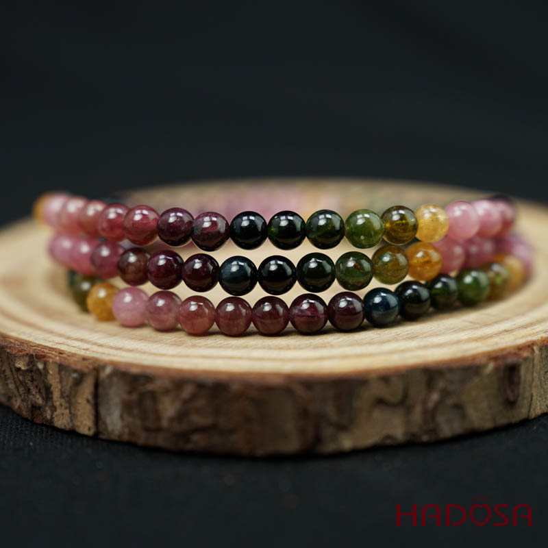Vòng cuốn Tourmaline Hồng Lục Bảo 5mm chuẩn 5A