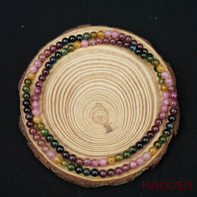 Vòng cuốn Tourmaline Hồng Lục Bảo 5mm chuẩn 5A