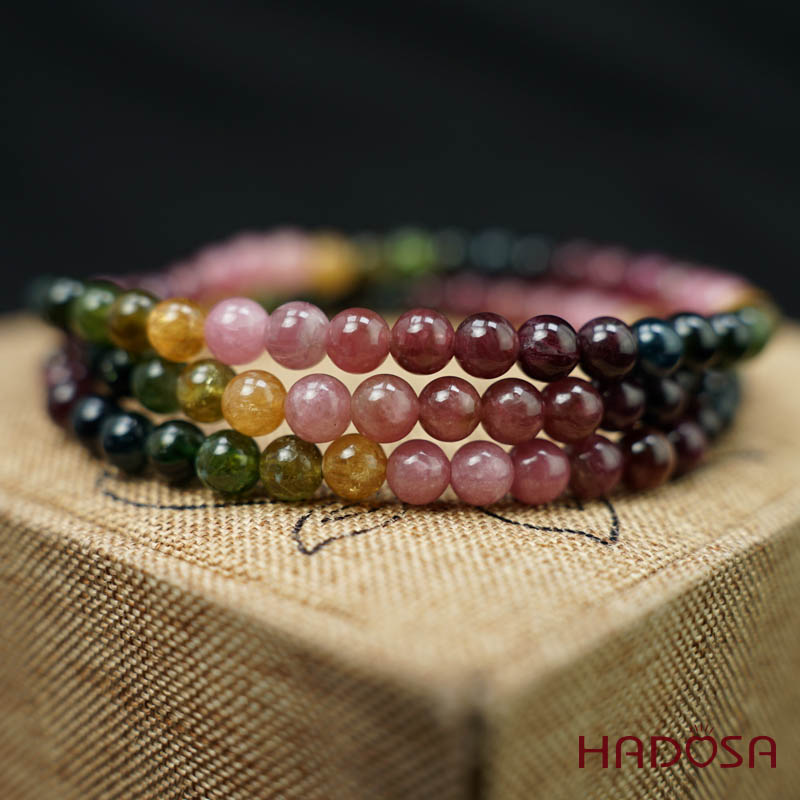 Vòng cuốn Tourmaline Hồng Lục Bảo 5mm chuẩn 5A