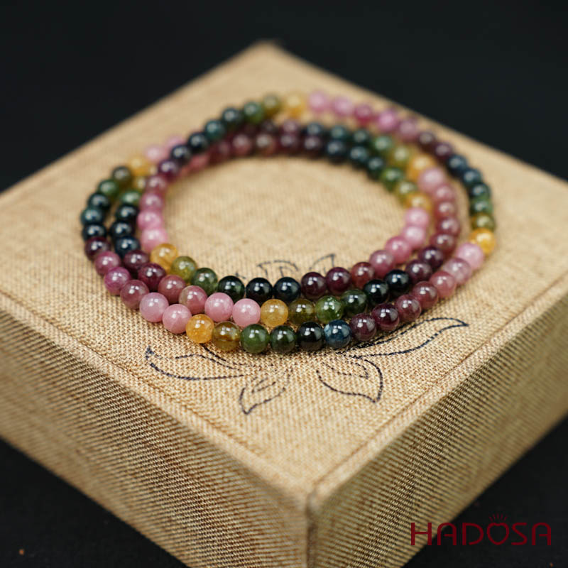 Vòng cuốn Tourmaline Hồng Lục Bảo 5mm chuẩn 5A