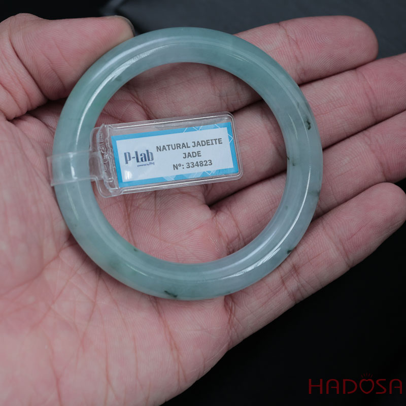 Vòng Ngọc Cẩm Thạch bản tròn xanh điểm lí ni 54