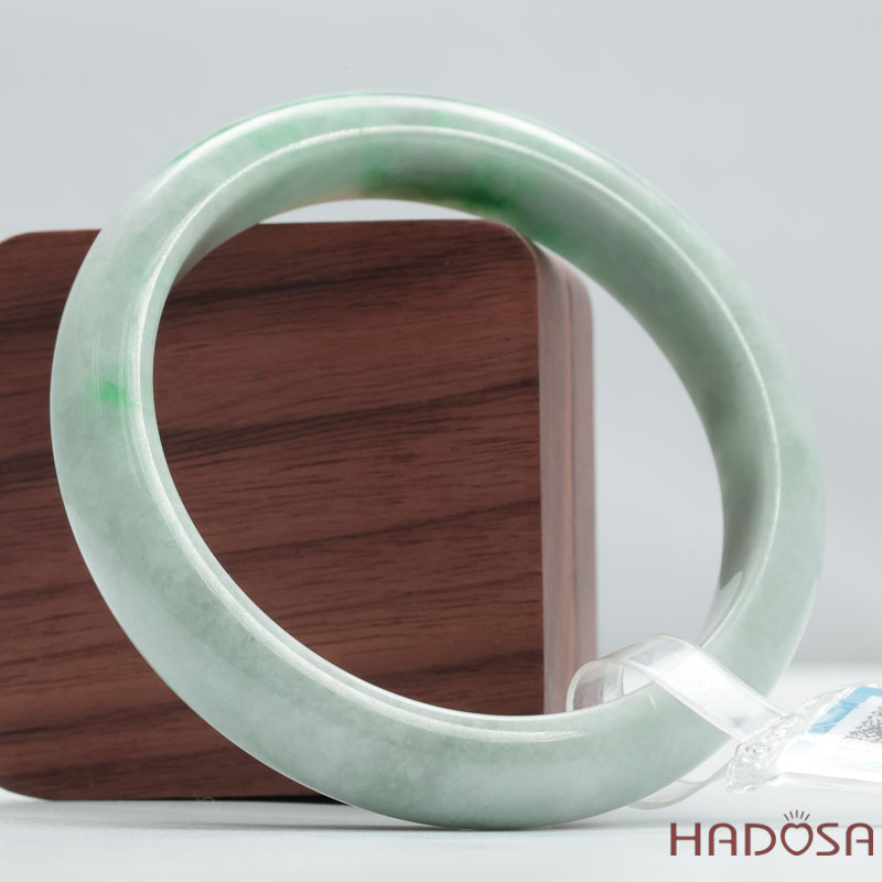 Vòng  Ngọc Cẩm Thạch Type Xanh Môn Điểm Lí Lá Hẹ Ni 59