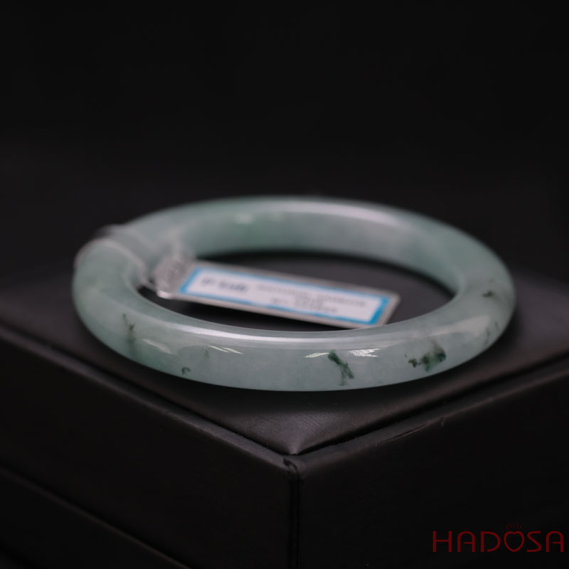 Vòng Ngọc Cẩm Thạch bản tròn xanh điểm lí ni 54