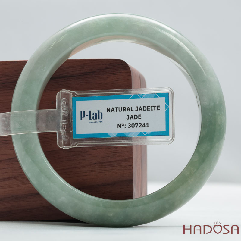 Vòng Cẩm Thạch A xanh mạ bản oval ni 54