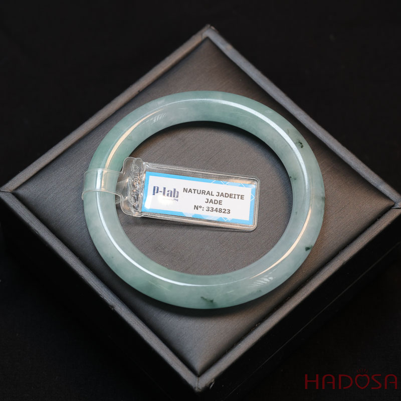 Vòng Ngọc Cẩm Thạch bản tròn xanh điểm lí ni 54