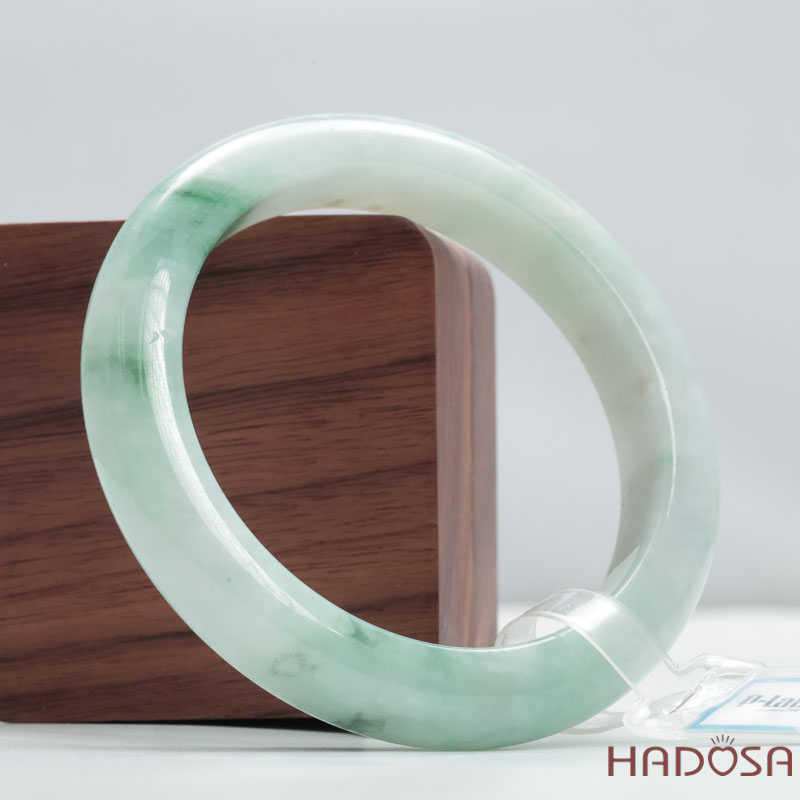 Vòng Ngọc Cẩm Thạch Type A Điểm Lý Chủng Đậu Nếp Bản Tròn Ni 55