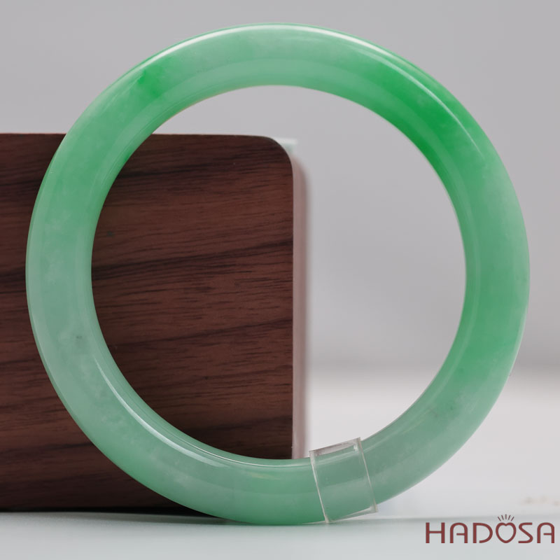 Vòng Đá Cẩm Thạch Xanh Táo Vân Lý Ni 54