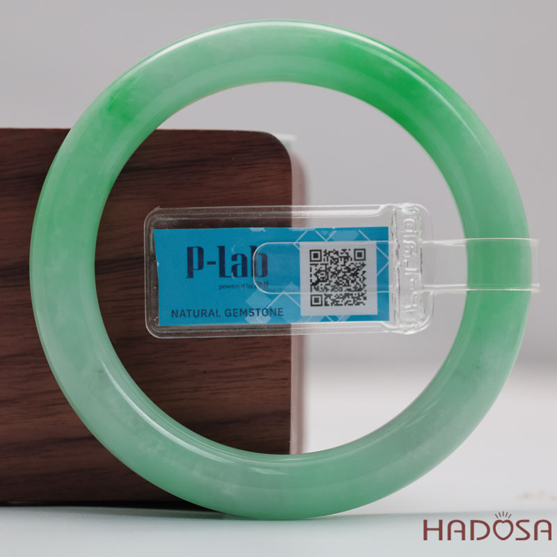 Vòng Đá Cẩm Thạch Xanh Táo Vân Lý Ni 54