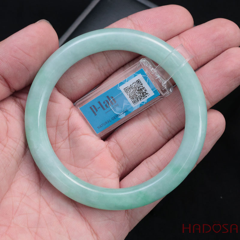 Vòng Ngọc Cẩm Thạch bản tròn xanh điểm lí ni 60