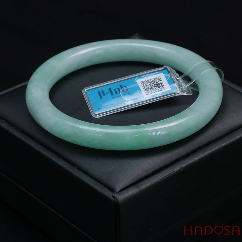 Vòng Ngọc Cẩm Thạch bản tròn xanh điểm lí ni 60