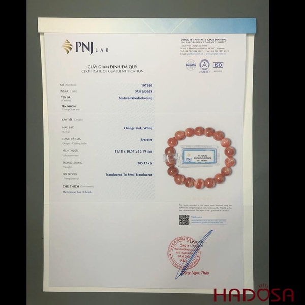 Vòng đá đào Hoa 10mm cao cấp chuẩn 5A