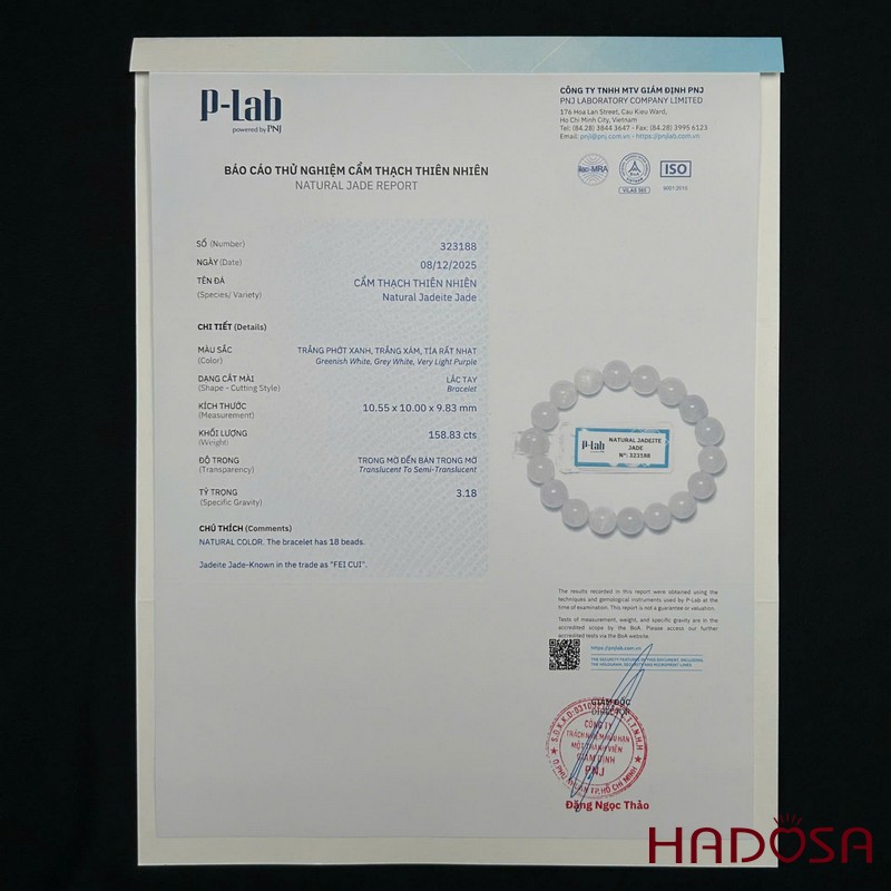 Vòng chuỗi tay Ngọc Tử La Lan 10mm | HADOSA