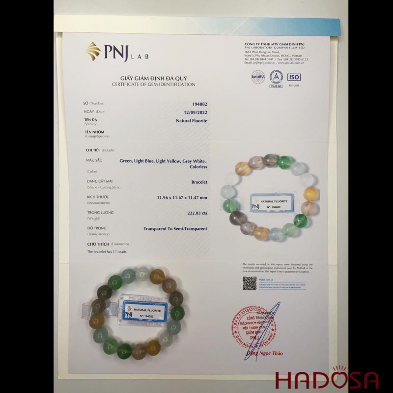 Vòng đá Flourite 11mm chuẩn 3A