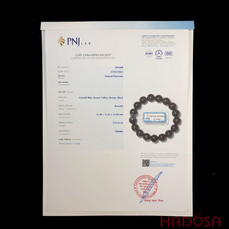 Vòng tay đá Giông Bão Pietersite 12mm 4A