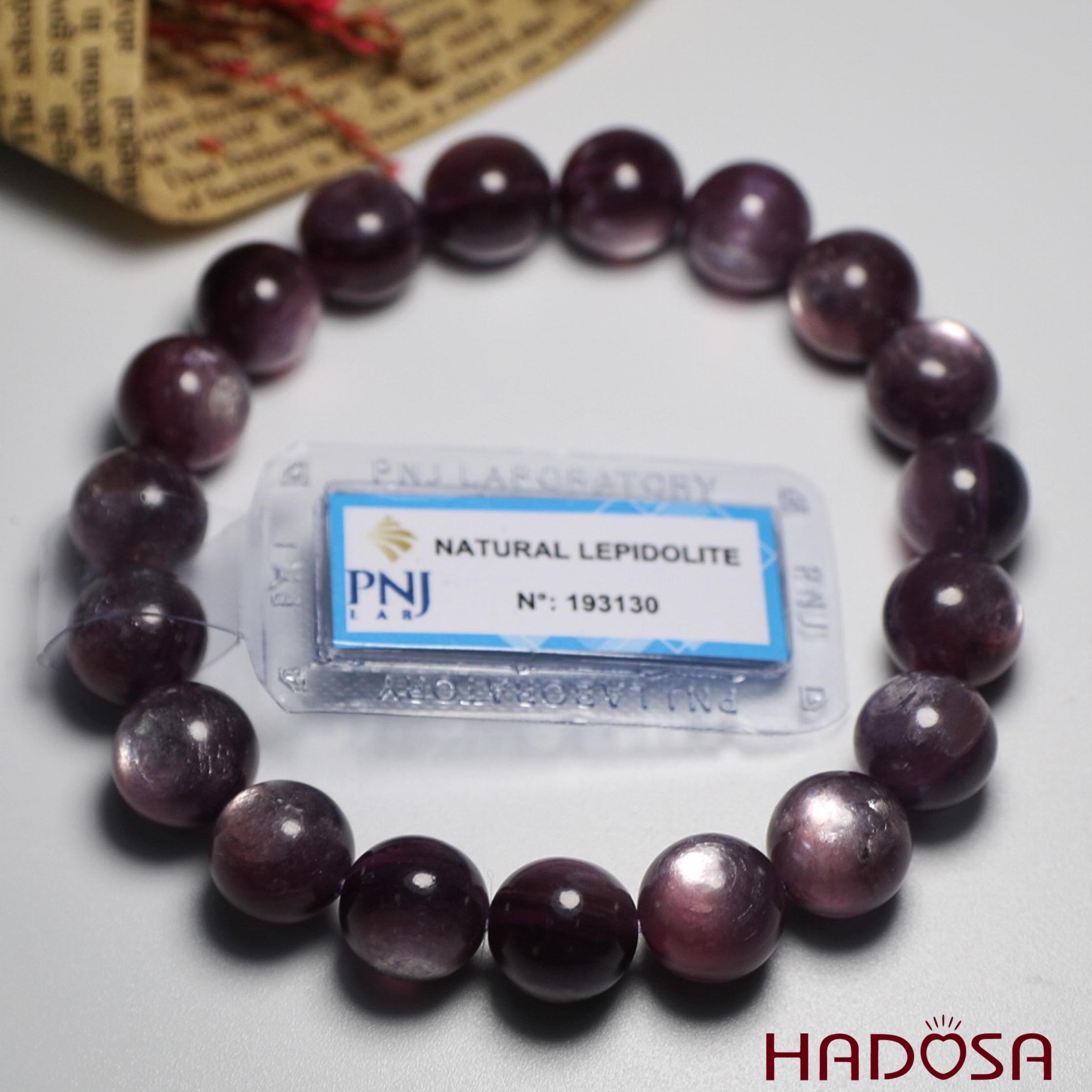 Vòng đá Lepidolite ánh titan 10mm