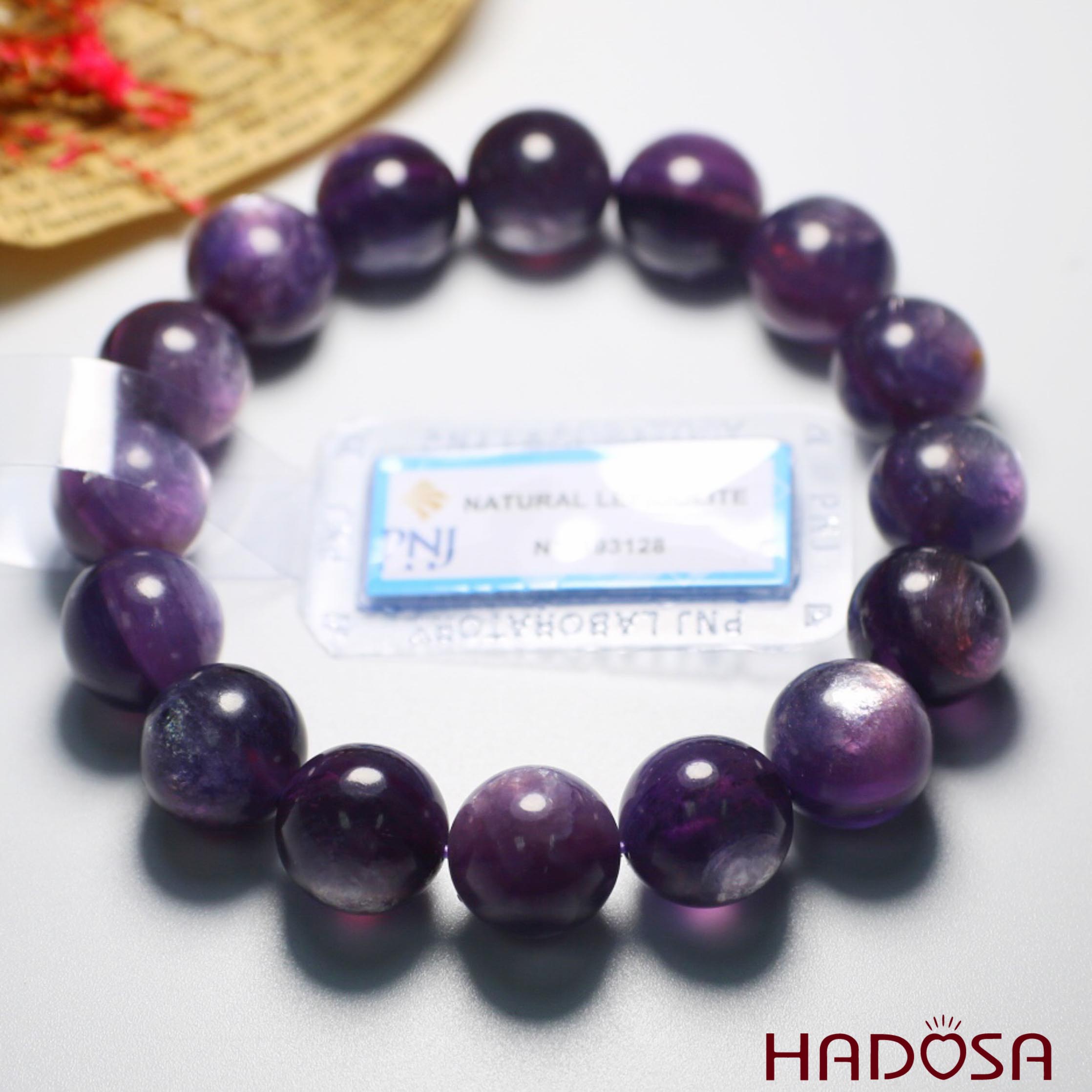 Vòng đá Lepidolite ánh titan 13mm