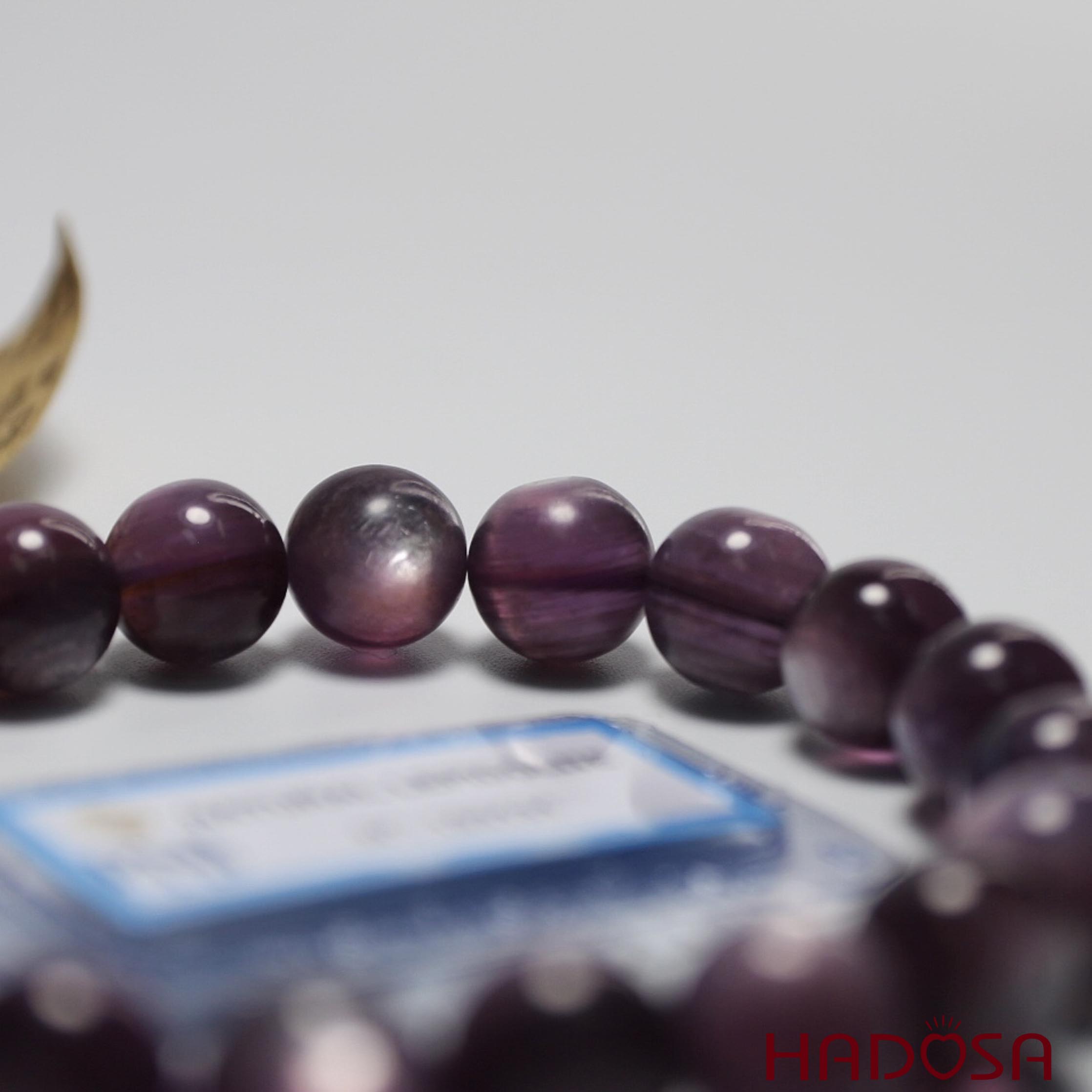 Vòng đá Lepidolite ánh titan 9mm