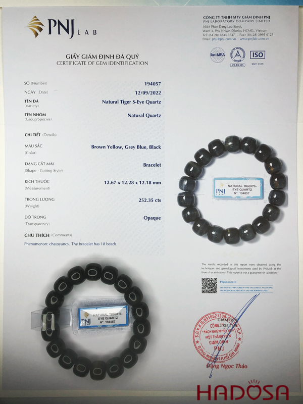 Vòng đá Mắt Chim Ưng hạt trụ 12mm chuẩn 5A