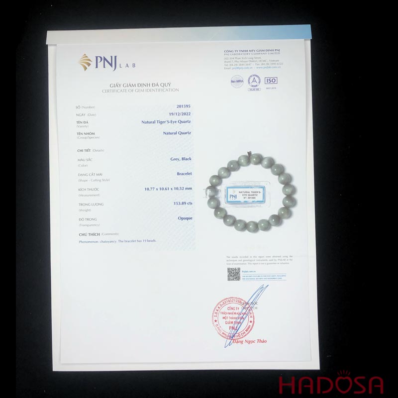 Vòng đá mắt chim Ưng xám 10mm 6A