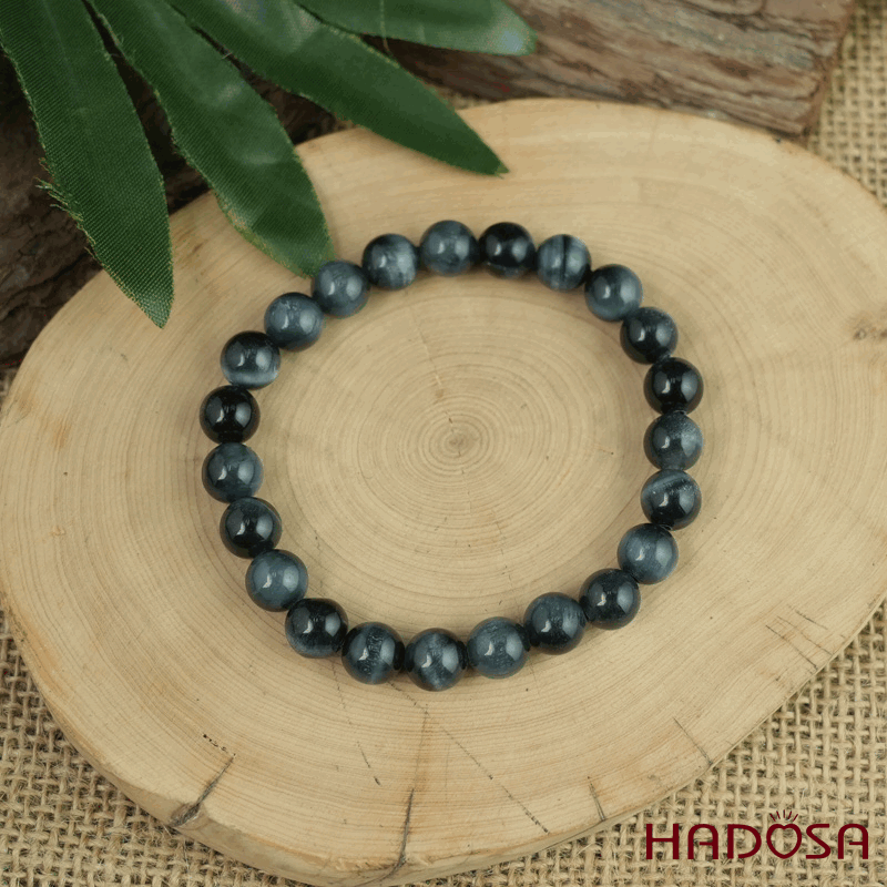 Vòng đá mắt hổ xanh đen 8mm đặc biệt cao cấp chuẩn 7A