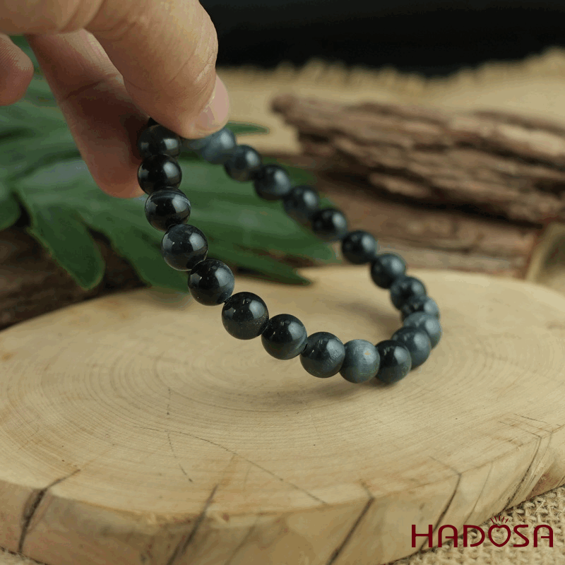 Vòng đá mắt hổ xanh đen 8mm đặc biệt cao cấp chuẩn 7A