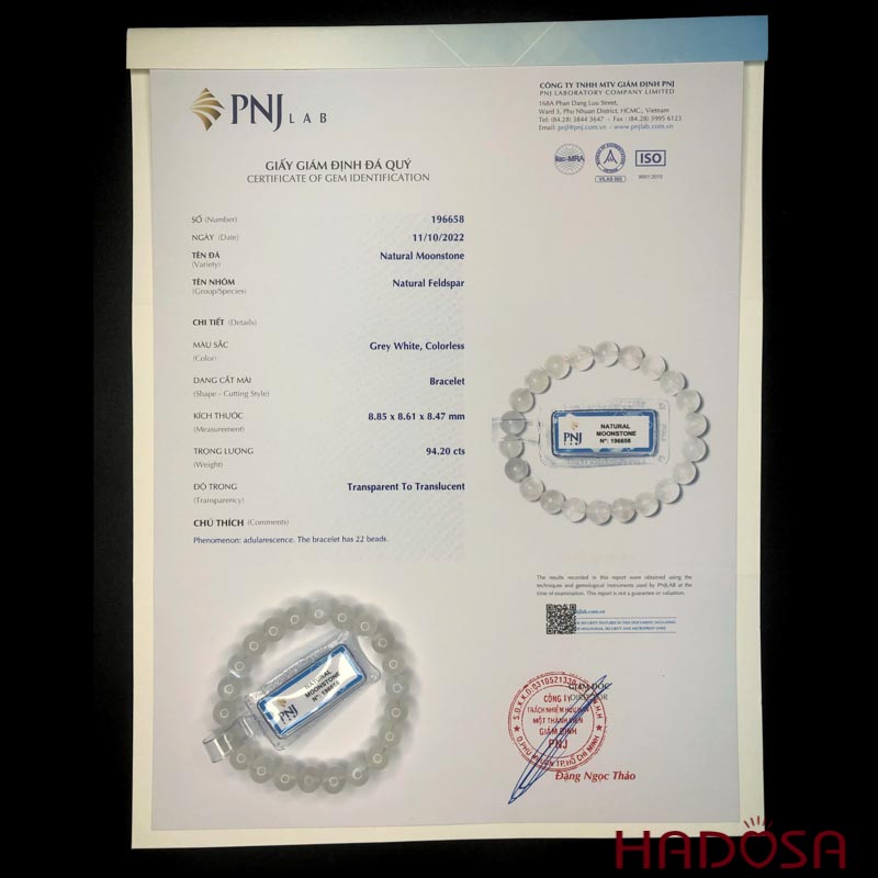 Vòng đá Mặt Trăng 8mm chuẩn 5A