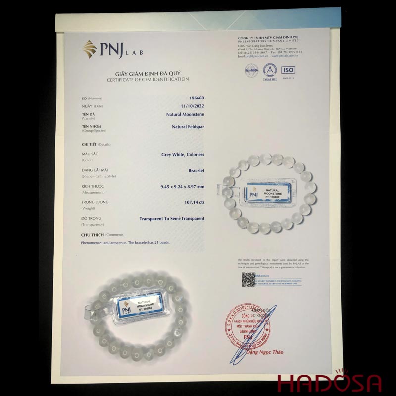 Vòng đá Mặt Trăng 9mm chuẩn 5A